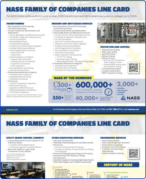 NASS FAMILY OF COMPANIES LINE CARD