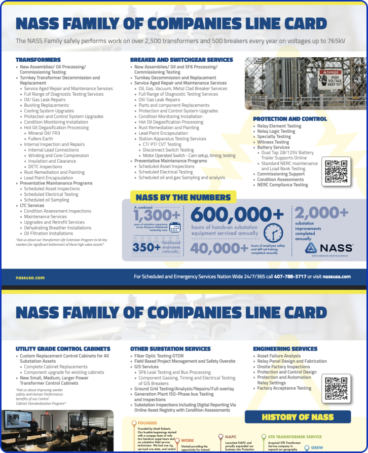NASS FAMILY OF COMPANIES LINE CARD